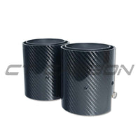 BMW F40/F44 M135i & M235i CARBON FIBRE EXHAUST TIPS - MATTE BLACK (SET OF 2)