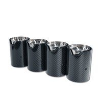 BMW M2/M3/M4/M5 F10/F80/F82/F83/F87 CARBON FIBRE EXHAUST TIPS - CHROME x4