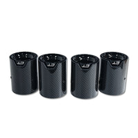 BMW M2/M3/M4/M5 F10/F80/F82/F83/F87 CARBON FIBRE EXHAUST TIPS - BLACK x4