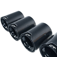 BMW M2/M3/M4/M5 F10/F80/F82/F83/F87 CARBON FIBRE EXHAUST TIPS - BLACK x4