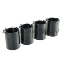BMW M2/M3/M4/M5 F10/F80/F82/F83/F87 CARBON FIBRE EXHAUST TIPS - BLACK x4
