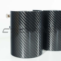BMW M2/M3/M4/M5 F10/F80/F82/F83/F87 CARBON FIBRE EXHAUST TIPS - BLACK x4