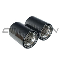 BMW F20/F21/F22/F23/F30/F31/F32/F33 CARBON EXHAUST TIPS - CHROME (SET OF 2)