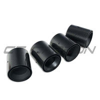 BMW M2, M3, M4 G87/G80/G81/G82/G83 CARBON EXHAUST TIPS - BLACK STRAIGHT CUT (SET OF 4)