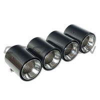 BMW M2, M3, M4 G87/G80/G81/G82/G83 CARBON EXHAUST TIPS - CHROME STRAIGHT CUT (SET OF 4)