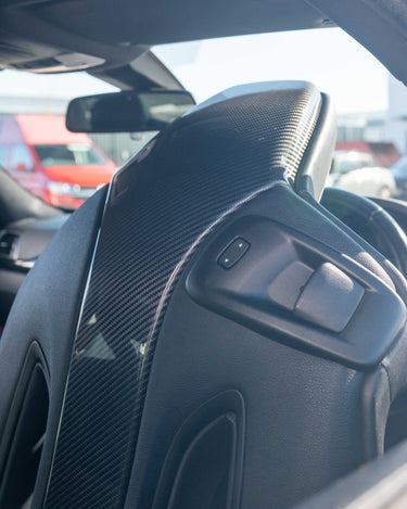 BMW M2C & M3 & M4 (F87 F80 F82 F83) CARBON FIBRE SEAT BACK-Accessories-CT CARBON-CT Carbon - High-quality carbon fiber and gloss black aerodynamic parts for premium sports and luxury vehicles.
