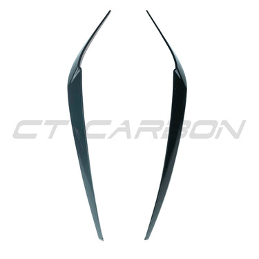 BMW 5 SERIES G30 GLOSS BLACK HEADLIGHT EYEBROWS/EYELIDS-Accessories-BLAK BY CT-CT Carbon - High-quality carbon fiber and gloss black aerodynamic parts for premium sports and luxury vehicles.
