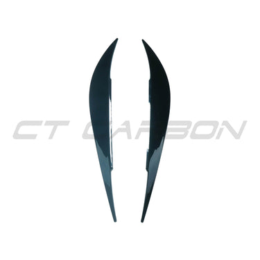 BMW M4 F82 / F83 & F32/F33/F36 4 SERIES GLOSS BLACK HEADLIGHT EYEBROWS/EYELIDS-Grille-BLAK BY CT-CT Carbon - High-quality carbon fiber and gloss black aerodynamic parts for premium sports and luxury vehicles.