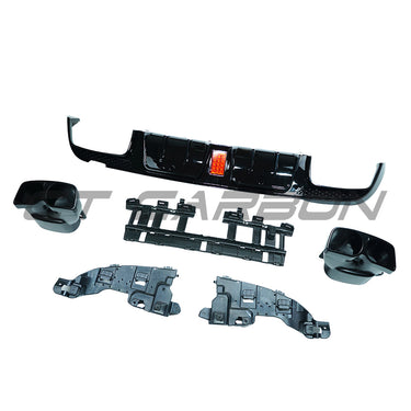 MERCEDES W205 C-CLASS SALOON 2015-2021 GLOSS BLACK DIFFUSER & TIPS - V1