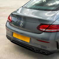 MERCEDES C-CLASS COUPE W205 GLOSS BLACK DIFFUSER & BLACK TIPS