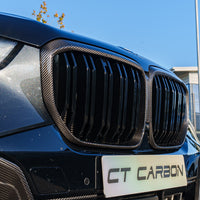 BMW X5 G05 LCI DOUBLE SLAT CARBON FIBRE FRONT GRILLE-Grille-CT CARBON-CT Carbon - High-quality carbon fiber and gloss black aerodynamic parts for premium sports and luxury vehicles.
