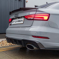 AUDI RS3 8V SALOON REAR CARBON DIFFUSER WITH DTM LIGHT