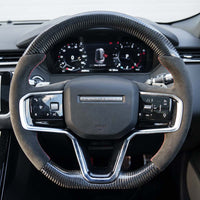 RANGE ROVER VELAR/EVOQUE/DISCOVERY SPORT 2021+ CARBON FIBRE / ALCANTARA CUSTOM STEERING WHEEL