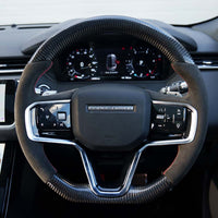 RANGE ROVER VELAR/EVOQUE/DISCOVERY SPORT 2021+ CARBON FIBRE / ALCANTARA CUSTOM STEERING WHEEL