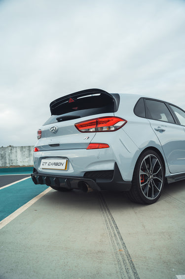 HYUNDAI i30N CARBON FIBRE DIFFUSER (PRE-FACELIFT) - CT DESIGN-Splitter-CT CARBON-CT Carbon - High-quality carbon fiber and gloss black aerodynamic parts for premium sports and luxury vehicles.