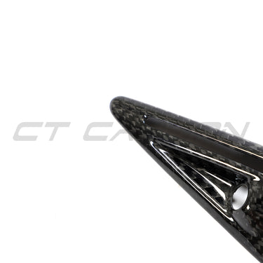 TESLA MODEL 3 2017-2023 CARBON FIBRE SIDE CAMERA COVER-Accessories-CT CARBON-CT Carbon - High-quality carbon fiber and gloss black aerodynamic parts for premium sports and luxury vehicles.