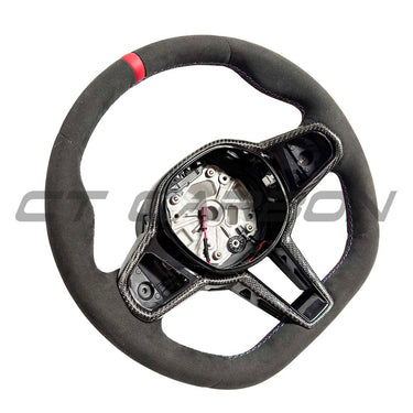 BMW GXX ALCANTARA FLAT BOTTOM STEERING WHEEL WITH HEATING & CARBON FIBRE TRIM