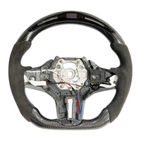 BMW GXX ALCANTARA/CARBON FIBRE/LED FLAT BOTTOM STEERING WHEEL