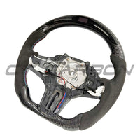 BMW GXX ALCANTARA/CARBON FIBRE/LED FLAT BOTTOM STEERING WHEEL