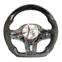 BMW GXX ALCANTARA/CARBON FIBRE FLAT BOTTOM STEERING WHEEL WITH HEATING & LED
