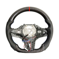 BMW GXX CARBON FIBRE/LEATHER FLAT BOTTOM STEERING WHEEL WITH HEATING