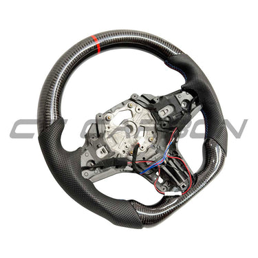 BMW GXX CARBON FIBRE/LEATHER FLAT BOTTOM STEERING WHEEL WITH HEATING