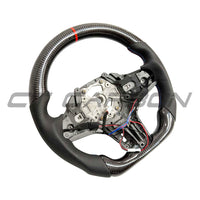 BMW GXX CARBON FIBRE/LEATHER FLAT BOTTOM STEERING WHEEL WITH HEATING