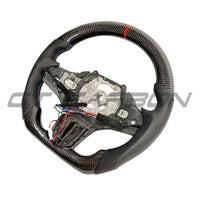 BMW GXX CARBON FIBRE/LEATHER FLAT BOTTOM STEERING WHEEL WITH HEATING