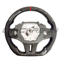 BMW GXX CARBON FIBRE/LEATHER FLAT BOTTOM STEERING WHEEL WITH HEATING