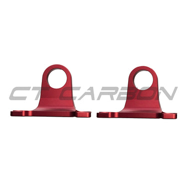 LAND ROVER DEFENDER L663 90/110/130 RED ALLUMINIUM TOW HOOKS-Accessories-BLAK BY CT-CT Carbon - High-quality carbon fiber and gloss black aerodynamic parts for premium sports and luxury vehicles.