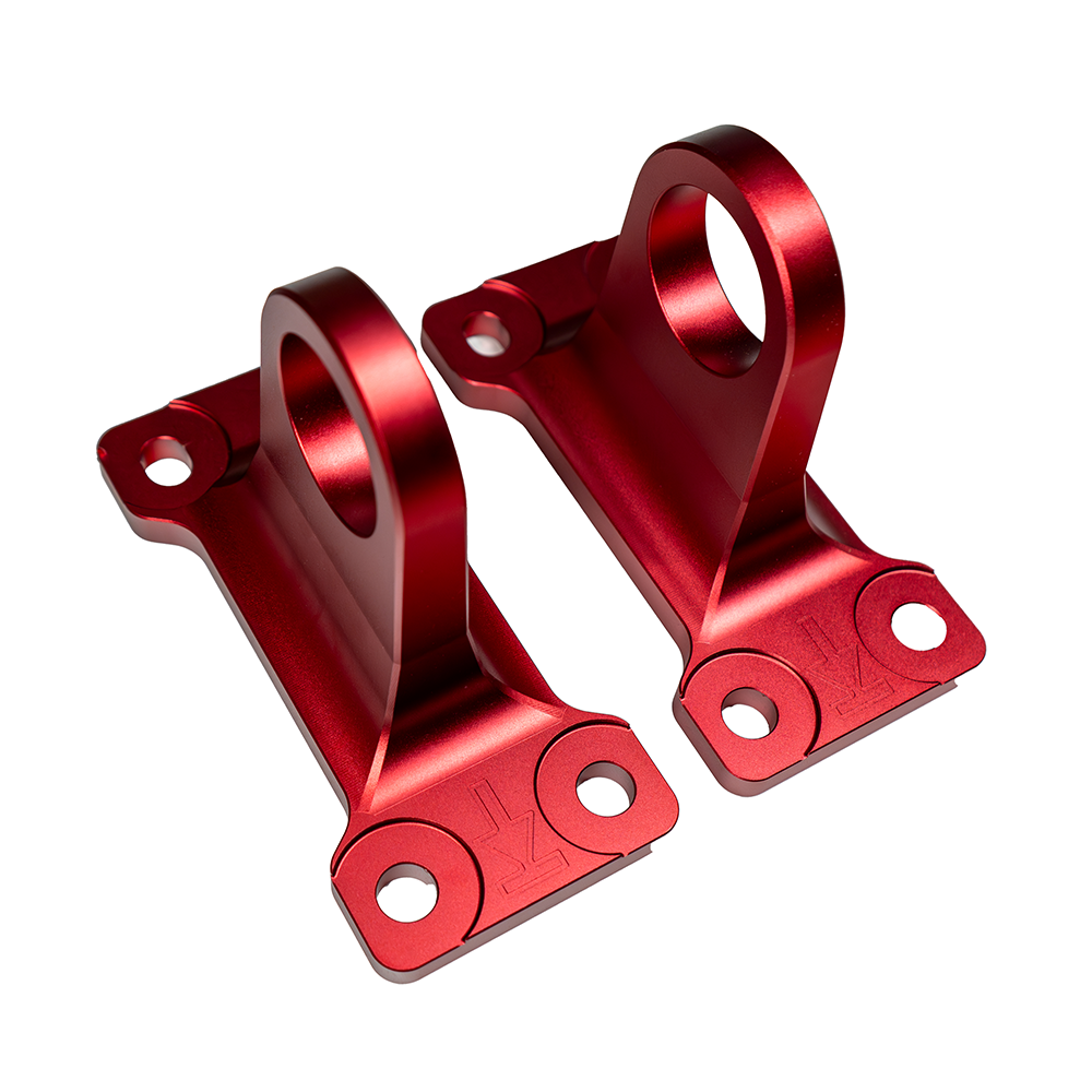 LAND ROVER DEFENDER L663 90/110/130 RED ALLUMINIUM TOW HOOKS-Accessories-BLAK BY CT-CT Carbon - High-quality carbon fiber and gloss black aerodynamic parts for premium sports and luxury vehicles.