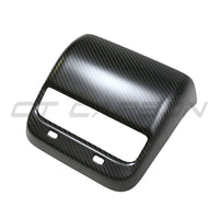 TESLA MODEL 3 & Y 2017-2023 CARBON FIBRE DOOR REAR AC TRIM COVER-Accessories-CT CARBON-CT Carbon - High-quality carbon fiber and gloss black aerodynamic parts for premium sports and luxury vehicles.