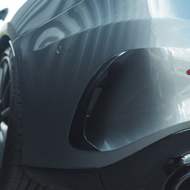 MERCEDES A-CLASS A35 V177 GLOSS BLACK REAR BUMPER CORNERS-Accessories-BLAK BY CT-CT Carbon - High-quality carbon fiber and gloss black aerodynamic parts for premium sports and luxury vehicles.