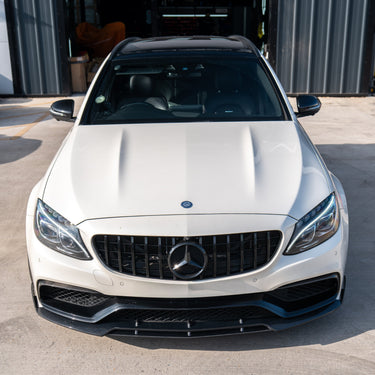 MERCEDES C63 W205 SALOON/ESTATE CARBON FIBRE SPLITTER - B-STYLE-Splitter-CT CARBON-CT Carbon - High-quality carbon fiber and gloss black aerodynamic parts for premium sports and luxury vehicles.