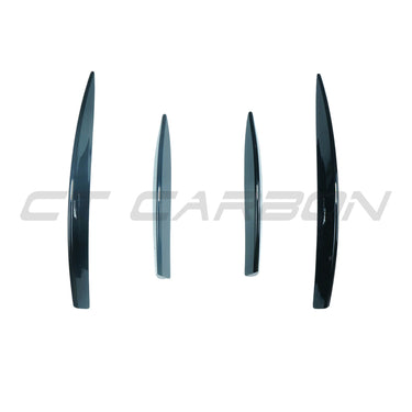 MERCEDES V177 & W177 2023+ A CLASS GLOSS BLACK FRONT LOWER GRILL TRIM-Accessories-BLAK BY CT-CT Carbon - High-quality carbon fiber and gloss black aerodynamic parts for premium sports and luxury vehicles.