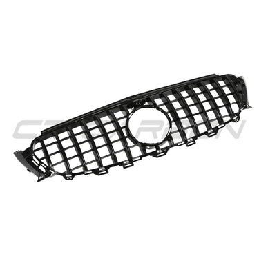 MERCEDES W213 & C238 2020-2024 E-CLASS GLOSS BLACK PANAMERICA GRILLE-Grille-BLAK BY CT-CT Carbon - High-quality carbon fiber and gloss black aerodynamic parts for premium sports and luxury vehicles.