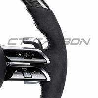 MERCEDES BENZ 2022+ AMG CARBON FIBRE / ALCANTARA CUSTOM STEERING WHEEL