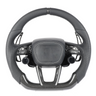 AUDI RSQ8 LEATHER / CARBON FIBRE WITH SWITCHES FLAT BOTTOM CUSTOM STEERING WHEEL