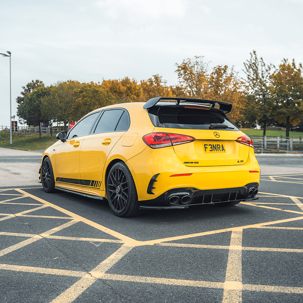 CT CARBON | MERCEDES A-CLASS A35 W177 GLOSS BLACK REAR BUMPER CORNERS