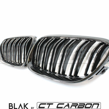 BLAK BY CT GRILLE BMW 3 SERIES E92 & E93 LCI DOUBLE SLAT BLACK GRILLES - BLAK BY CT CARBON