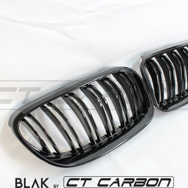 BLAK BY CT GRILLE BMW 3 SERIES E92 & E93 LCI DOUBLE SLAT BLACK GRILLES - BLAK BY CT CARBON