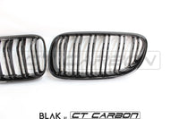 BLAK BY CT GRILLE BMW 3 SERIES E92 & E93 LCI DOUBLE SLAT BLACK GRILLES - BLAK BY CT CARBON