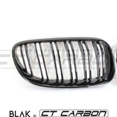 BLAK BY CT GRILLE BMW 3 SERIES E92 & E93 LCI DOUBLE SLAT BLACK GRILLES - BLAK BY CT CARBON