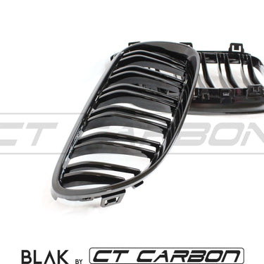 BLAK BY CT GRILLE BMW 3 SERIES E92 & E93 LCI DOUBLE SLAT BLACK GRILLES - BLAK BY CT CARBON