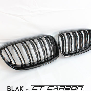 BLAK BY CT GRILLE BMW 3 SERIES E92 & E93 LCI DOUBLE SLAT BLACK GRILLES - BLAK BY CT CARBON