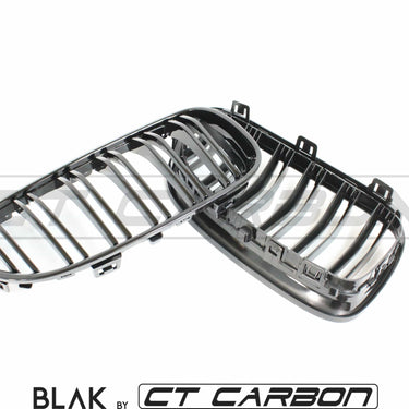 BLAK BY CT GRILLE BMW 3 SERIES E92 & E93 LCI DOUBLE SLAT BLACK GRILLES - BLAK BY CT CARBON