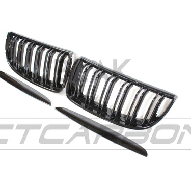 BLAK BY CT GRILLE BMW E90 3 SERIES PRE-LCI DOUBLE SLAT BLACK GRILLES - BLAK BY CT CARBON