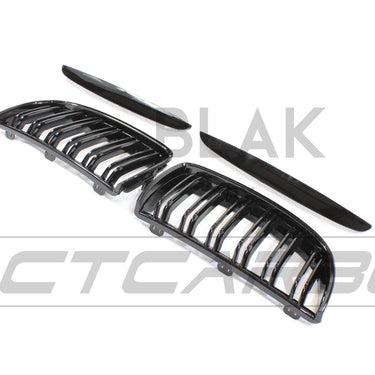 BLAK BY CT GRILLE BMW E90 3 SERIES PRE-LCI DOUBLE SLAT BLACK GRILLES - BLAK BY CT CARBON