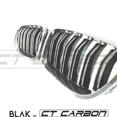 BLAK BY CT GRILLE BMW F10 M5 & 5 SERIES BLACK DOUBLE SLAT GRILLES - BLAK BY CT CARBON