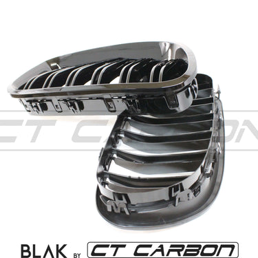 BLAK BY CT GRILLE BMW F10 M5 & 5 SERIES BLACK DOUBLE SLAT GRILLES - BLAK BY CT CARBON